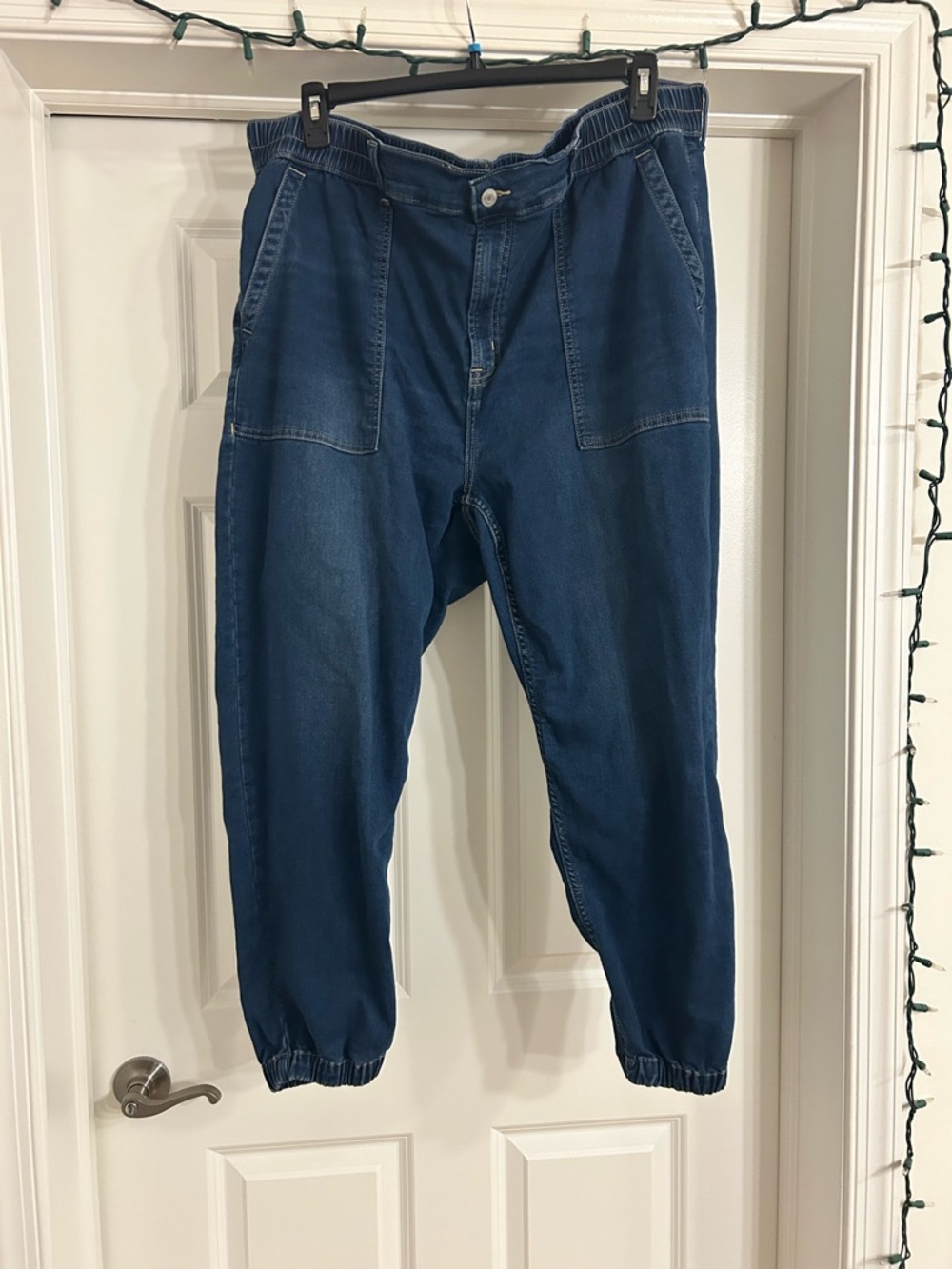 GAP Dark Blue Elastic Waist Denim Jogger Pants